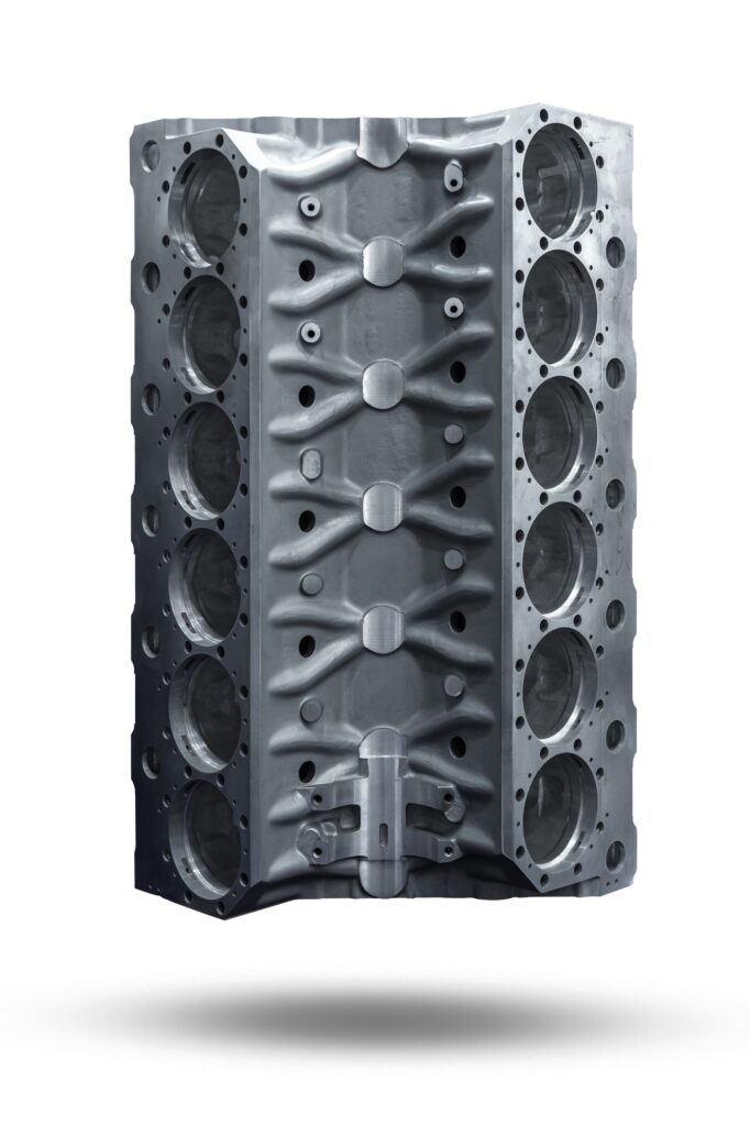 V12 engine block isolated on white background